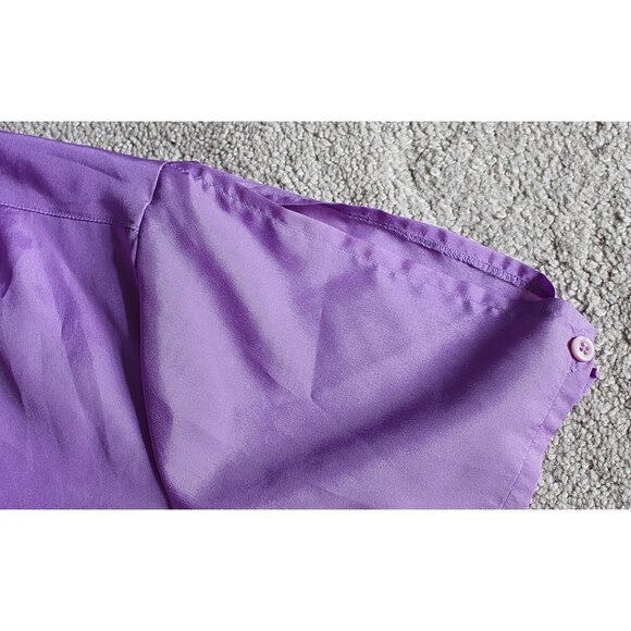 Vintage 1970s Casual Corner Button Front Blouse - Lavender - Med/Large - Picture 9 of 10